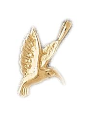 Dazzlers Solid 14k Gold Hummingbird Charm Pendant Available in three colors from jewelsberry (weights: 0.9 grams only)