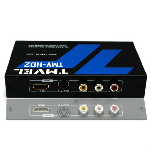 Tmvel TMV-HD2 HDMI, RCA & S-Video to HDMI 1080p 50/60 Hz PAL/NTSC Multi System Video Converter - Slim Design, Stunning Picture Quality & Performance - Worldwide Voltage 100-240 Volts - Free 220 Volt Round Plug Adapter On Sale