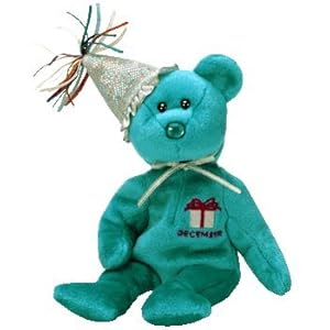 Amazon.com: 1 X TY December Birthday Bear with Hat Beanie