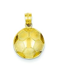 14K Yellow Gold Soccer Ball Charm Sports Pendant