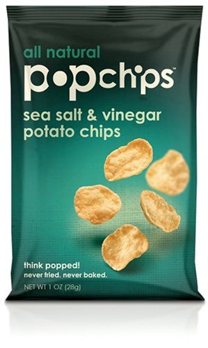 Popchips Sea Salt & Vinegar Potato Chips, 1-Ounce Bags (Pack of 36) by Popchips