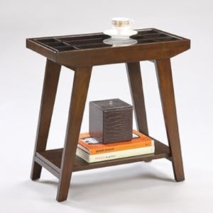 Wildon Home 4239-CST Center Side Table with Glass Top in Espresso