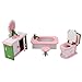 Wooden Dolls House Furniture Set Dollhouse Miniatures Bathroom Set Kids Gift