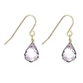 Gold-Over-Silver Teardrop Earrings - Amethyst