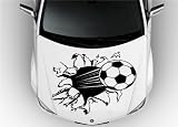 Hood Auto Car Vinyl Decal Stickers Sport- Soccer Ball Ripped Metal Real Barca Manchester Arsenal Milan Inter Bayer S6658