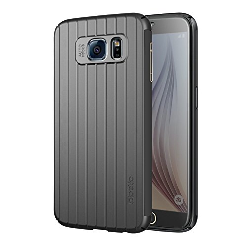 Galaxy S6 Case - Poetic Samsung Galaxy S6 Case [View Series] - [Lightweight] [Thin] [Metallic Color][Touch-Sensitive Cover] [Easily answer/reject calls] Polycarbonate Cover Case for Samsung Galaxy S6 Black/Black (3-Year Manufacturer Warranty From Poetic)