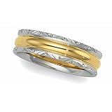 14K Two-Tone Gold Comfort Fit Wedding Band For Men and Women - Size 8