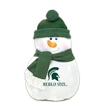 Michigan State Spartans Christmas Snowman Pillow