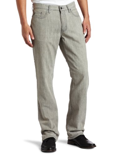Kenneth Cole Men's Straight Denim Pant, Light Gray, 32/32