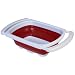 Progressive International 6 Quart Collapsible Over-the Sink Colander, Red and White