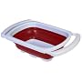 Progressive International 6 Quart Collapsible Over-the Sink Colander, Red and White