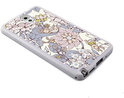ecenter - Nature Series Dense Pattern Design Rabbit who Sleep in Flower White Bumper Plastic+TPU Case Cover for Samsung Galaxy Note III 3 N9000