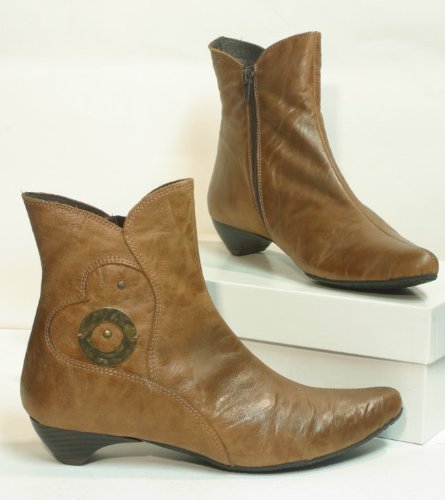Damen Leder Siefelette braun