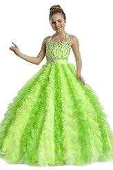 Girls Halter Tulle Lace Crystals Crystal   Ball Gown Flower-Girl Dress/Pageant Dress/Party Dress 