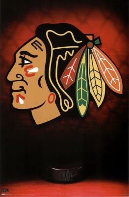 Chicago Blackhawks Logo NHL Art Poster Print 22x34 Sports Poster Print, 22x34 College Poster Print, 22x34
