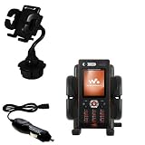 Sony Ericsson w880i Car Cup Holder with Car Charger - Uses Gomadic TipExchange