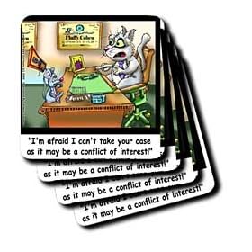 Londons Times Funny Cat Cartoons - Fluffy Cohen Attorney At Claw - Coasters