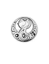 Sterling Silver Blue Heron Northwest Coast Native American Necklace Pendant. Made in USA.