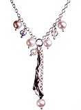 Jane Davis - BCH 007 - Collier Femme - Argent 925/1000 - 8.19 Gr - Perle - Cristal - Perle d Eau douce