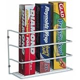 Mounted White Wire Kitchen Wrap Holder