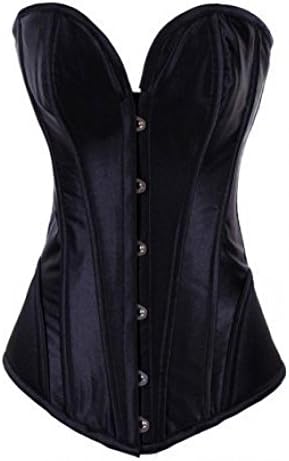 Satin Strapless Tight Bustier Overbust Steel Boned Corset Top Shapewear