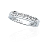 14K White Gold 1/2 ct. Princess Cut Diamond Wedding Band