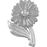 14K White Gold Flower Brooch