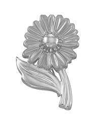 14K White Gold Flower Brooch -- LIFETIME WARRANTY