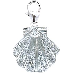 14k Gold Diamond Seashell Charm (1 10 cttw) by Amazon.com Collection