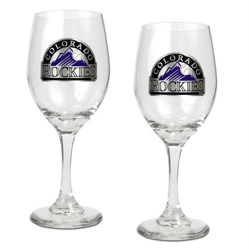 MLB Colorado Rockies 14-Ounce Wine Glass (Set of Two)