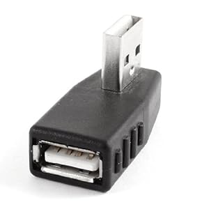 Black Side Right Angle USB A Female To A Male Adapter Connector Hubs