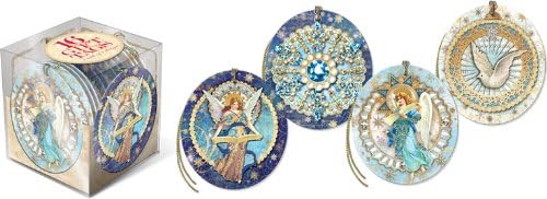 Punch Studio Celestial Sparkle Angel Christmas Holiday Gift Tags (Set of 16)