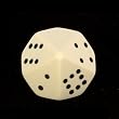 Opaque Pipped 10-sided Dice, Ivory with black