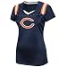 NFL Chicago Bears Draft Me III Short Sleeve V-Neck Synthetic Tee, Traditional Navy/White/Dark Org, Large