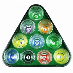 Pool Shooter Triangle Set | With 10 Novelty Shot Glasses 60ml & Tray
