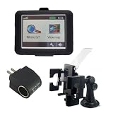 GPS car holder + black 3.5 inch silicon skin case + AC Home / DC Car Power Converter for Garmin nuvi 200