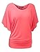 Thanth Womens Short Kimono Sleeve Boat Neck Dolman Top