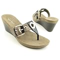 NINE WEST Levehim Silver Sandals Thongs Shoes Womens 6