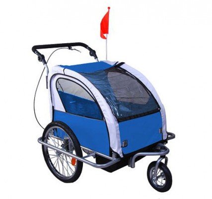 2in1 Baby Bike Trailer/stroller Suspension Designs Blue Color Picture