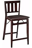 Mission style Foldable Counter Stool, COUNTER HEIGHT, BROWN
