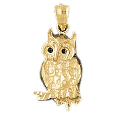 Cheap Girls Jewelry Dazzlers Solid 14k Gold Owl Charm Pendant Available in three colors from jewelsberry (weights: 2.9 grams only) For Sale