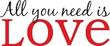 Wall Pops WPQ96854 Peel & Stick All You Need is Love Quotes Wall Decals