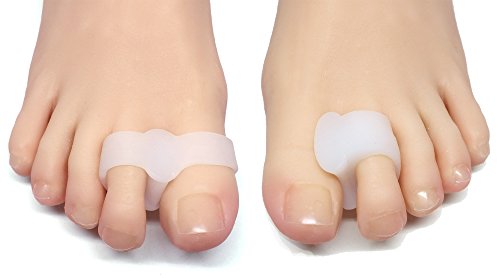 Toe Separators and Toe Spreaders Variety Pack - Ultimate Bunion Pain Relief Set with 2 Gel Toe Separators & 2 Toe Straighteners with Pads - Highly Effective Bunion Corrector Treatment Solution (White)