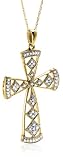 10k Yellow Gold Diamond Cross Pendant (1/4 cttw, I-J Color, I3 Clarity)