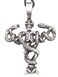 Anaconda Snake Skull Skeleton Pewter Pendant Necklace