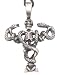 Anaconda Snake Skull Skeleton Pewter Pendant Necklace