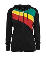 Urban Classics Sudadera con Cierre (Negro / Multicolor)