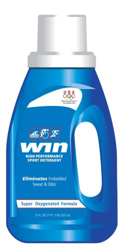 best clothes washing detergent:WIN High Performance Sport Liquid Detergent, Super Oxygenated Formula, 21-Ounce Bottles (Pack of 8)