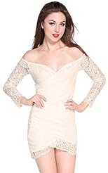 Sexy V-neck Lace Polyester 2015 General Print Off the Shoulder Party Dress/Mini Dress 