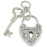 Heart Lock and Key Movable Vintage Style 925 Sterling Silver Traditional Charm or Pendant 41amS%2B9U0sL. SL160 Heart Lock and Key Movable Vintage Style 925 Sterling Silver Traditional Charm or Pendant